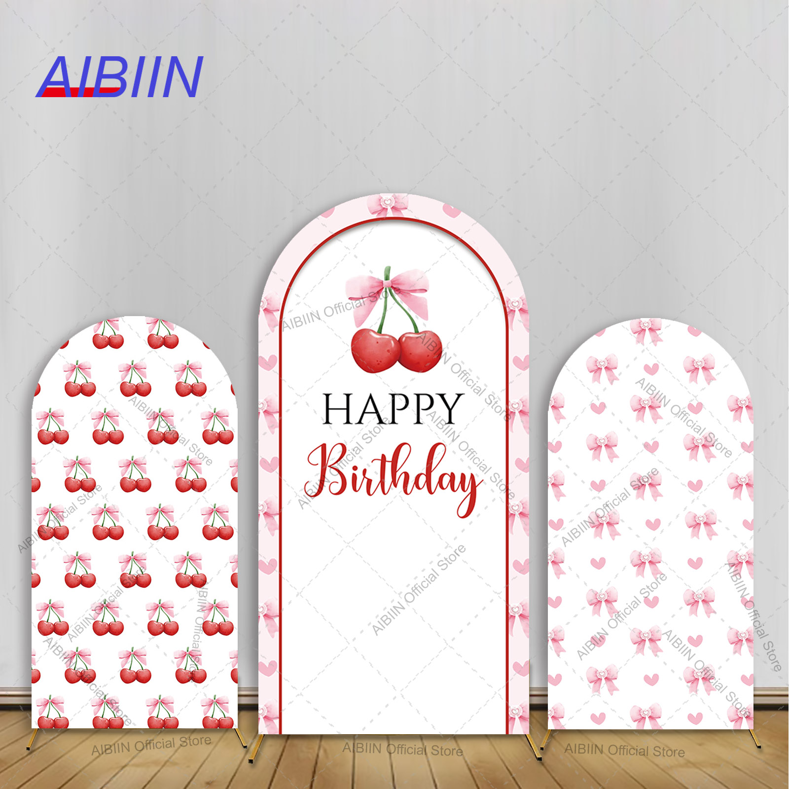 Baby Food Ideas - Girl Cherry Happy Birthday Arch Backdrop