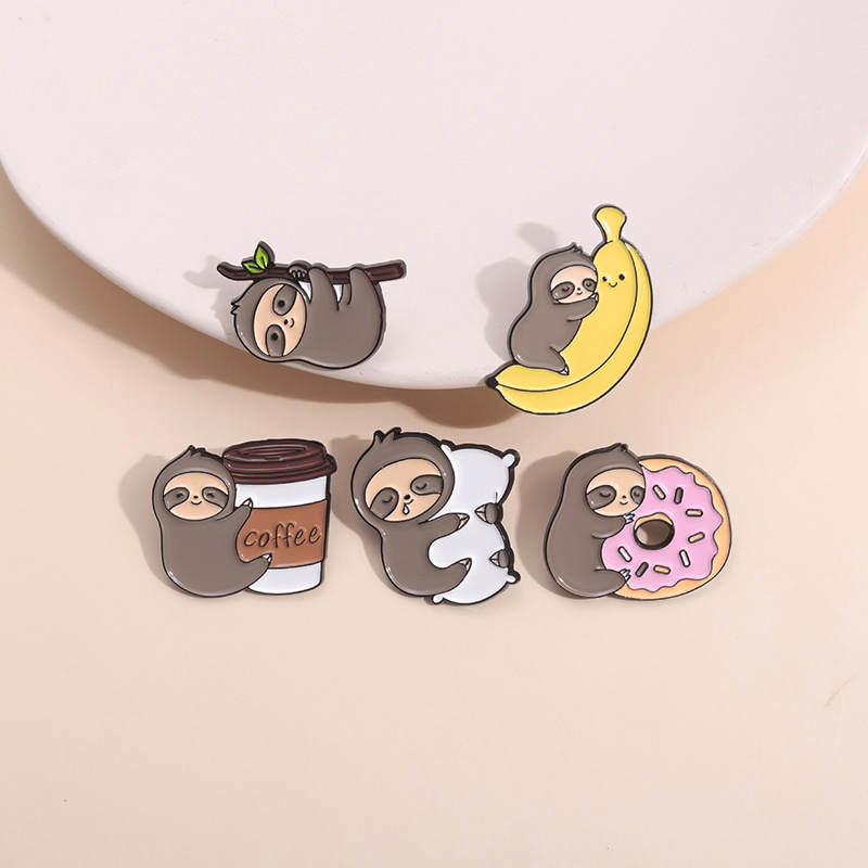 Baby Food Banana - sloth on fruit banana coffee Enamel