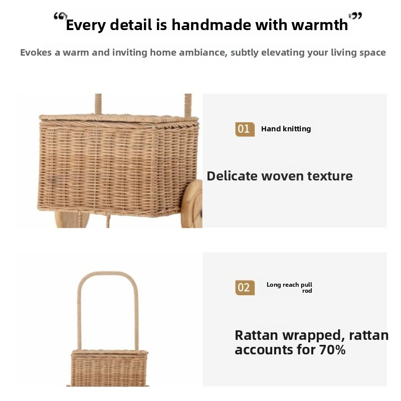 Rattan Baby Push Wagon Toy Woo - Baby Food With Fiber ulasan dan harga