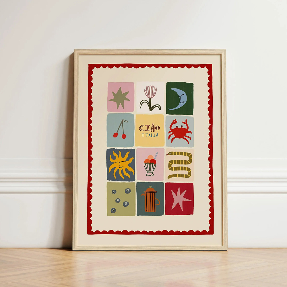 Patchwork Print Kids Wall Art  - Baby Food Banana ulasan dan harga