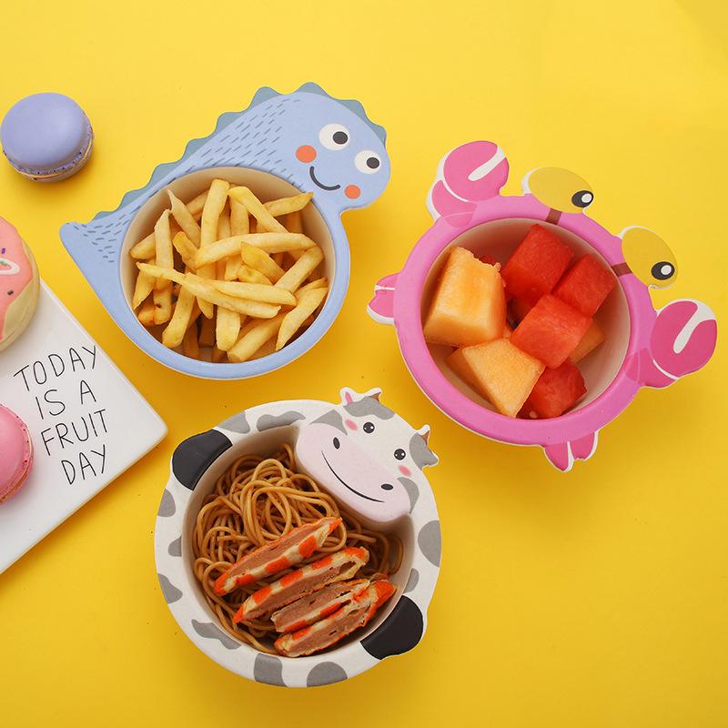 Cartoon Baby Feeding Bowl Bamb - Baby Food With Fiber ulasan dan harga