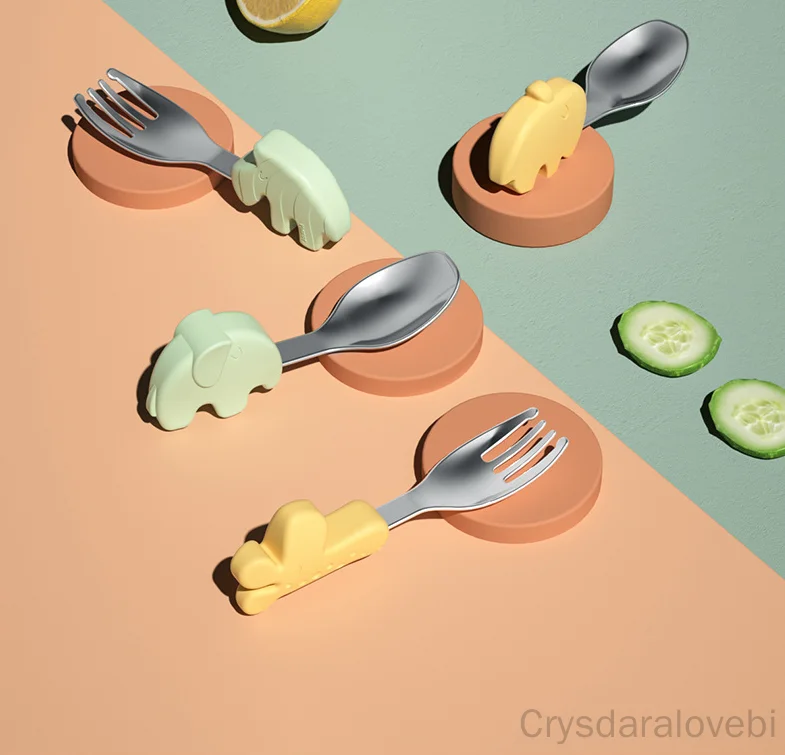 1setElephant Short Fork Spoon  - Baby Food Japan ulasan dan harga