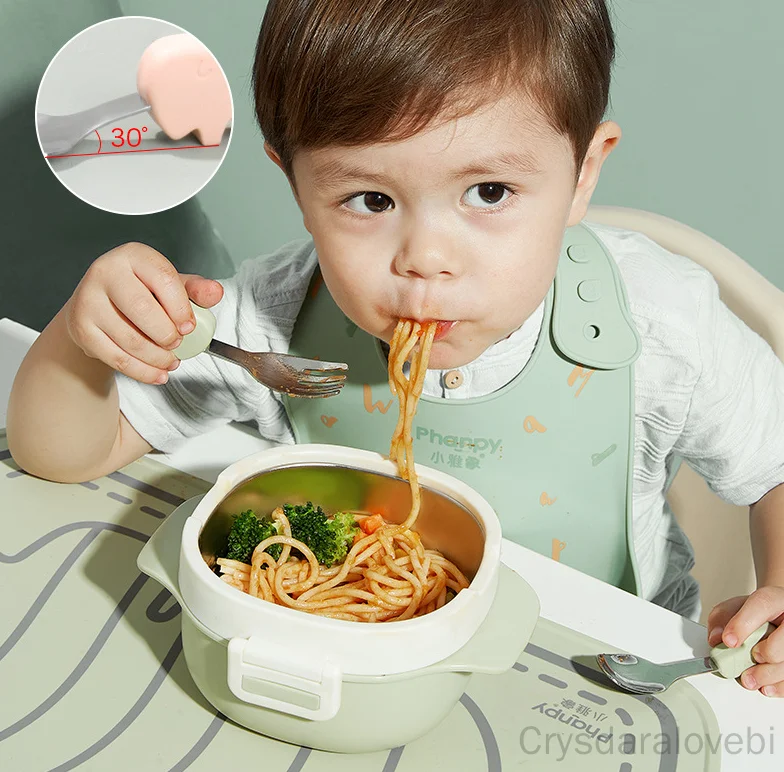 1setElephant Short Fork Spoon  - Baby Food Japan ulasan dan harga