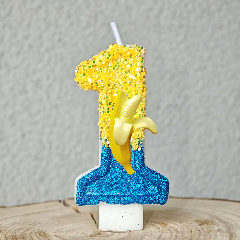 Yellow Banana Man Candle Numbe - Baby Food Banana ulasan dan harga