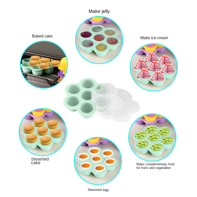 7 Holes Reusable Silicone Baby - Baby Food Freezer Tray ulasan dan harga
