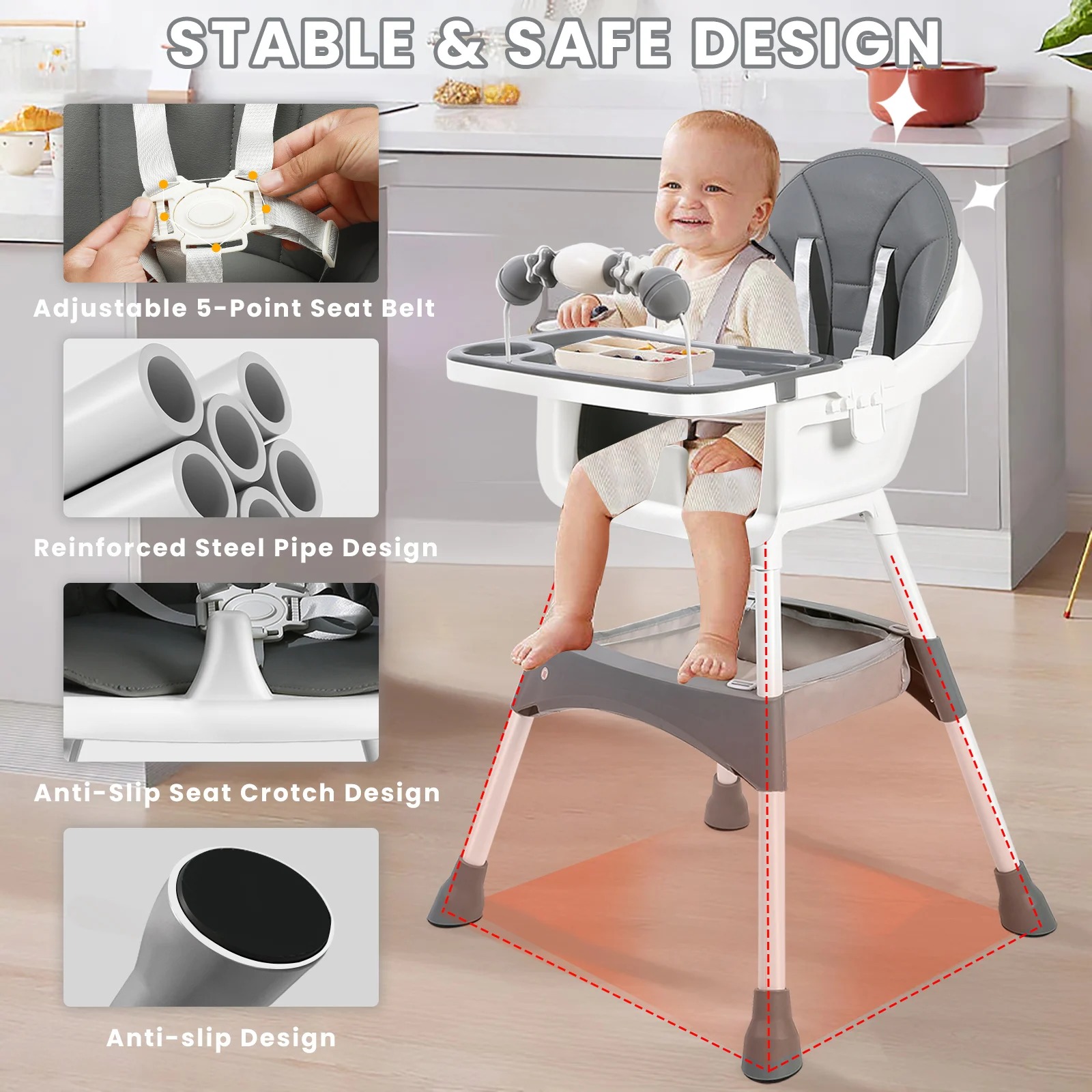 Adjustable Baby High Chair – C - Baby Food Freezer Tray ulasan dan harga