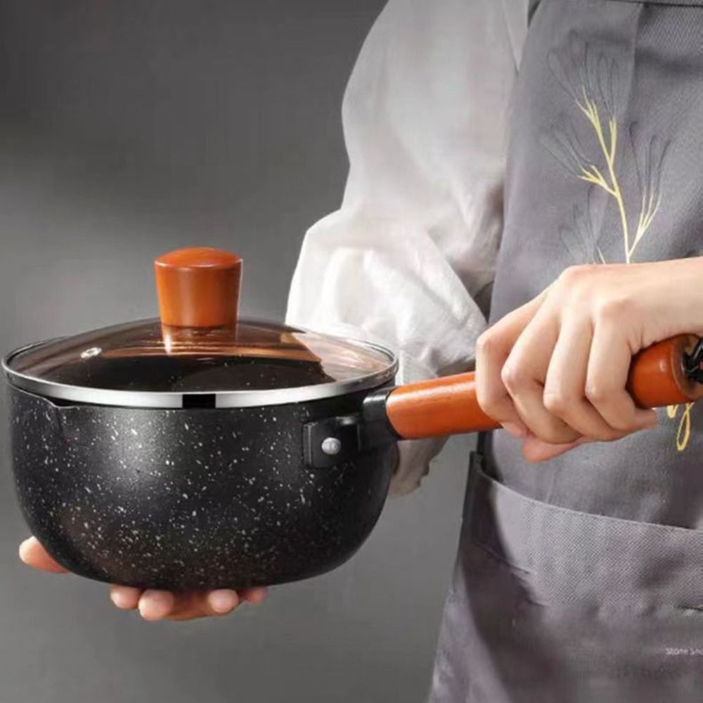 Non-Stick Milk Pot Wood Handle - Baby Food Japan ulasan dan harga