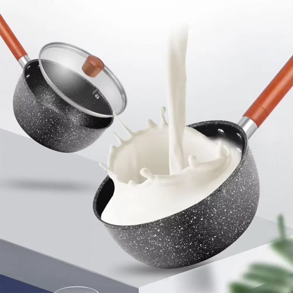Non-Stick Milk Pot Wood Handle - Baby Food Japan ulasan dan harga