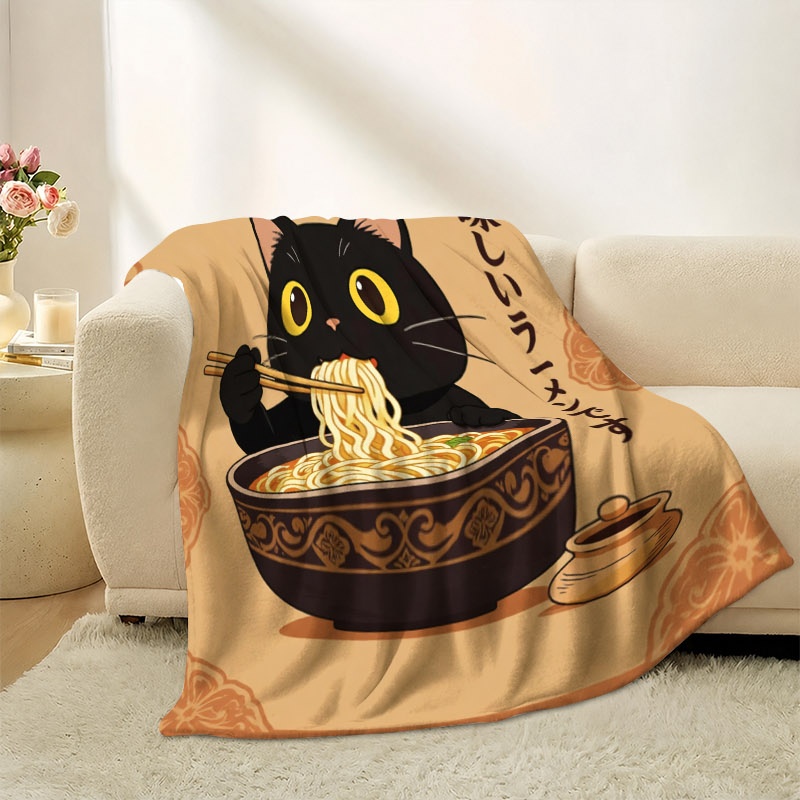 Cute Cat Ramen Throw Blanket T - Baby Food Japan ulasan dan harga