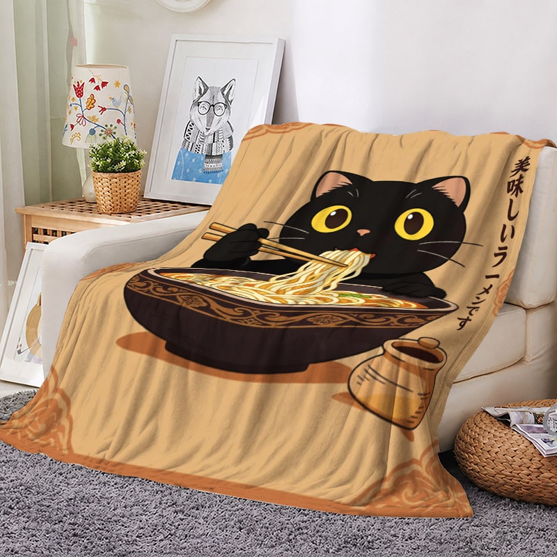 Cute Cat Ramen Throw Blanket T - Baby Food Japan ulasan dan harga
