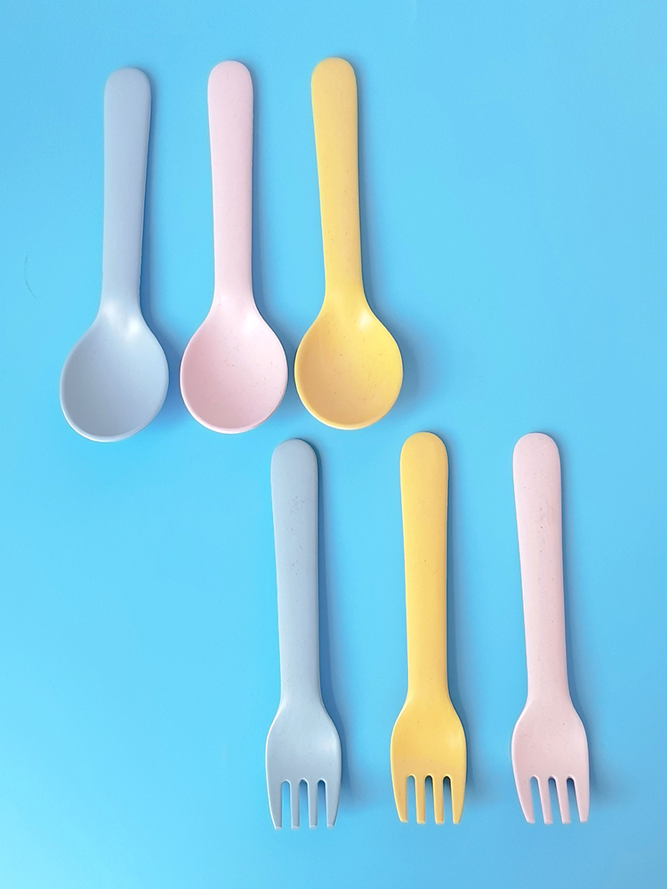 Bamboo Fiber Fork Spoon Baby A - Baby Food With Fiber ulasan dan harga