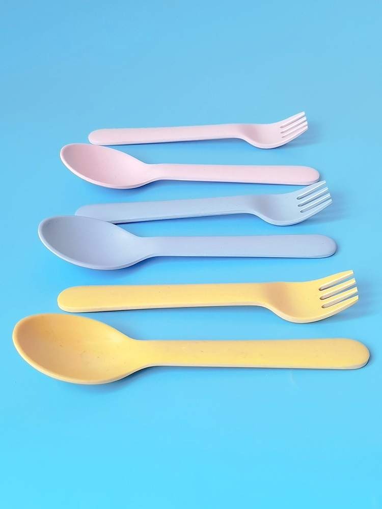 Bamboo Fiber Fork Spoon Baby A - Baby Food With Fiber ulasan dan harga